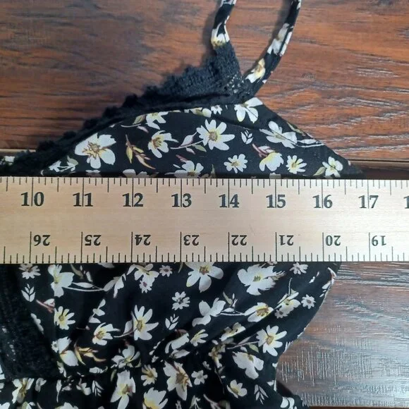 Womens Babydoll Cami Top Size Large Cottagecore Y2K Ditsy Floral Retro - Picture 8 of 9